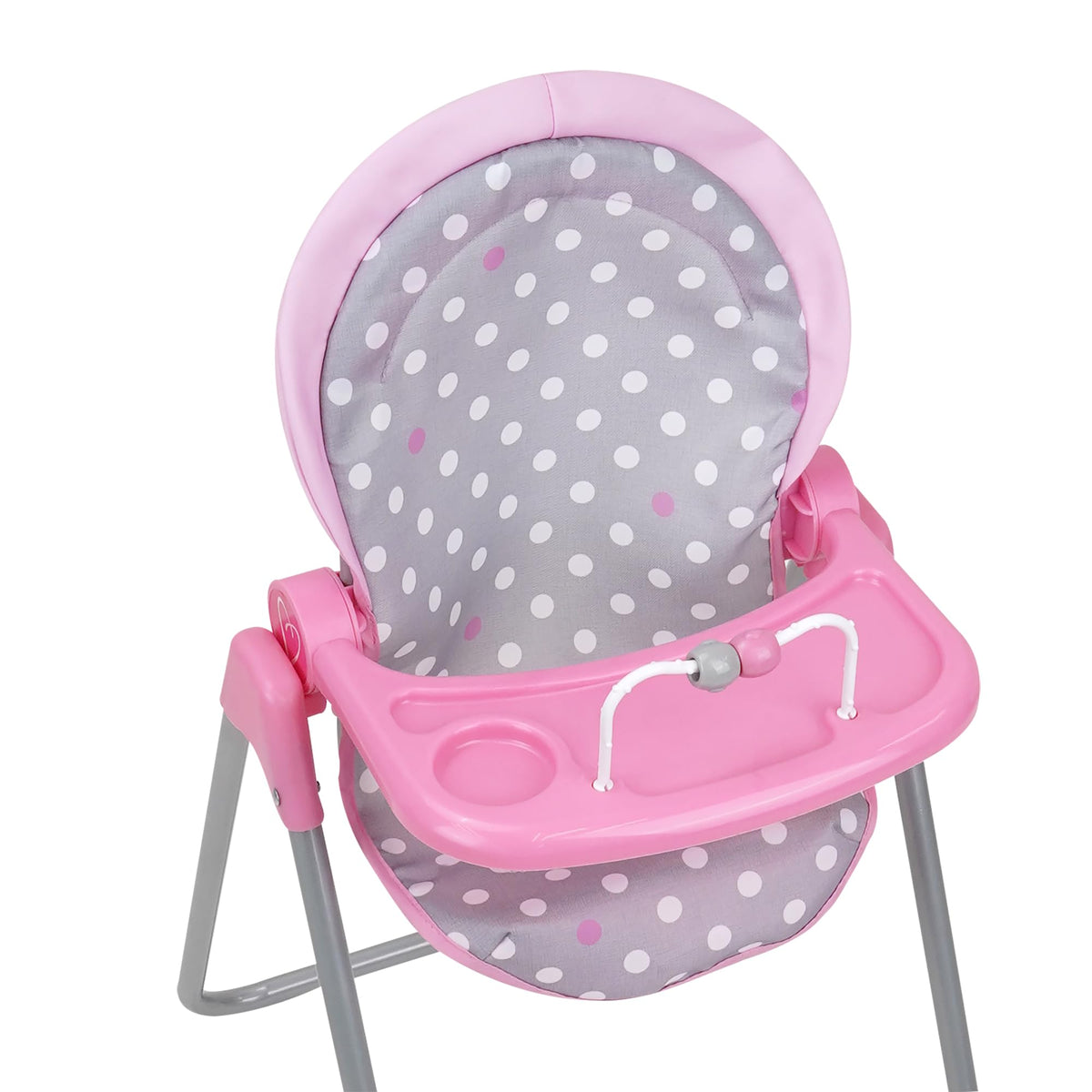 509 Cotton Candy Pink doll highchair fits dolls up to 24 inches tall.