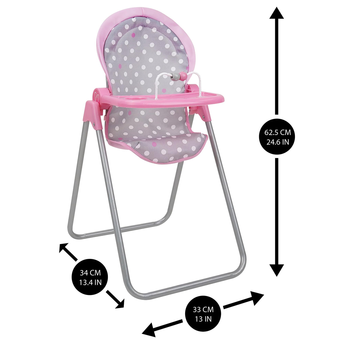 509 Cotton Candy Pink highchair with steel tube base offers sturdy durability.