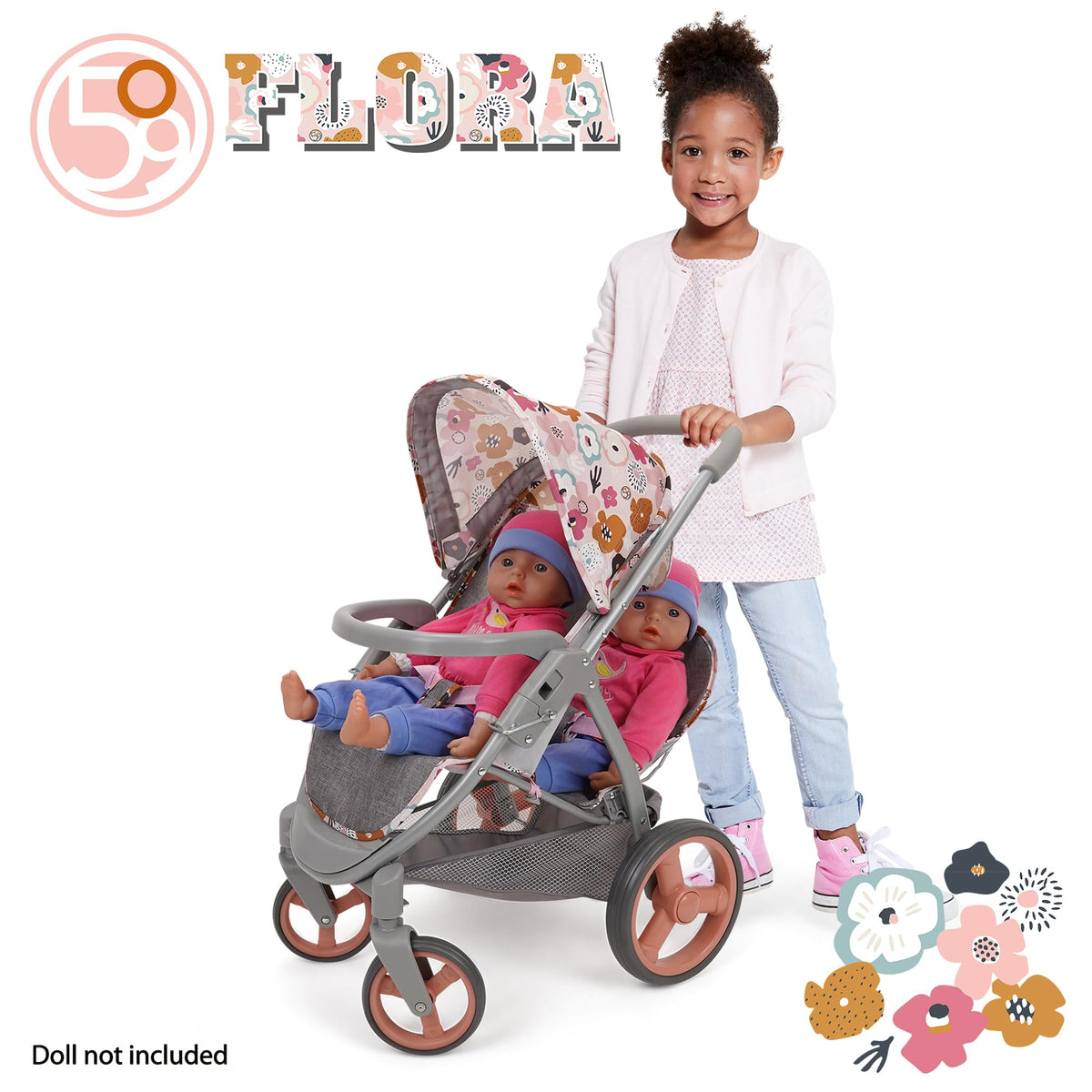509 Crew Mabelle Duo stroller supports dolls up to 18 inches.