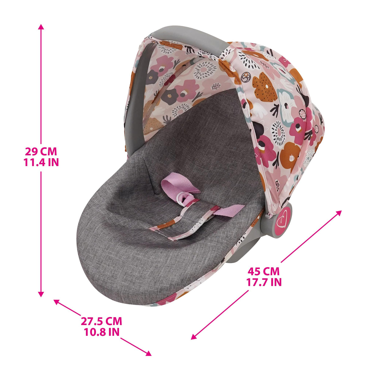 509 Crew Melange Flora harness keeps your doll secure during travel