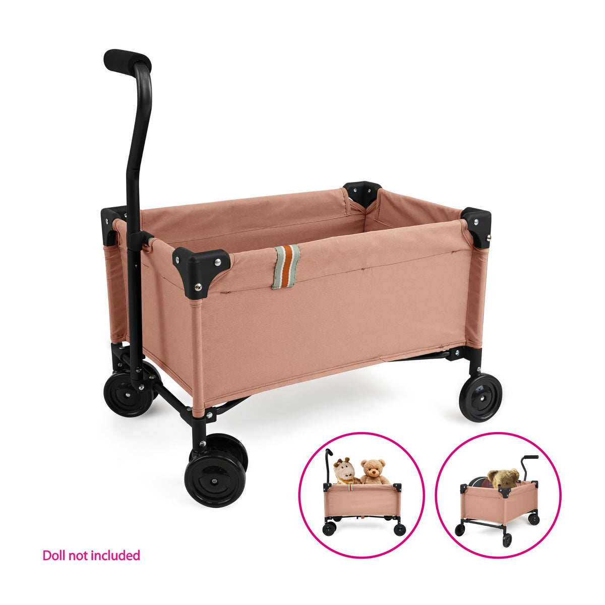 509 Little Crew pink doll wagon adjustable handle for growing kids