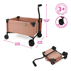 509 Little Crew pink doll wagon open interior with dolls and plush toys