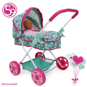 509 Mint Heart Daisy pram soft foam handle for small hands