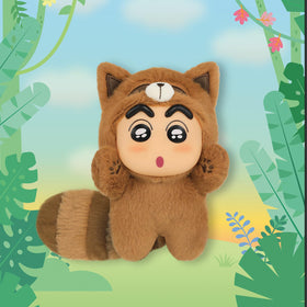 52TOYS Crayon Shin-chan Big Tails Funny Monkey Puppy Firefox pose adds playful anime decor.