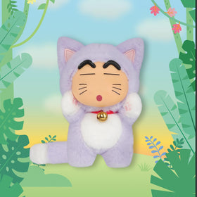 52TOYS Crayon Shin-chan Big Tails Pal Wolf pose enhances dynamic shelf decor.