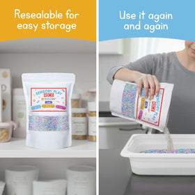 7 Days of Play kid-friendly sensory rice for focus and creativity.