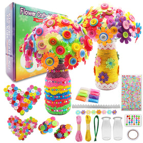 7july Button Felt Bouquets Kit overview with all-in-one materials