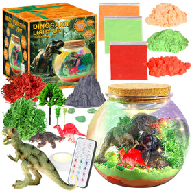 7july Dinosaur Terrarium Kit with dinosaur toys for imaginative play.