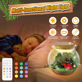 7july Dinosaur Terrarium Kit night light with color options for kids.