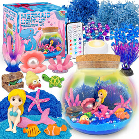 7july mermaid terrarium kit assembly to spark creativity and fine motor skills.