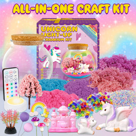 7july Unicorn Terrarium Kit sparkling crystals add magical sparkle to scenes.