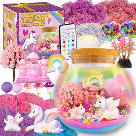 7july Unicorn Terrarium Kit with unicorn models for creative play and display.