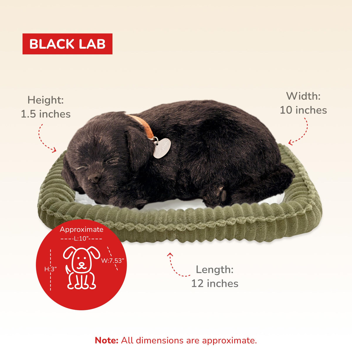 88 Unlimited Perfect Petzzz Black Lab handcrafted fur for premium tactile feel.