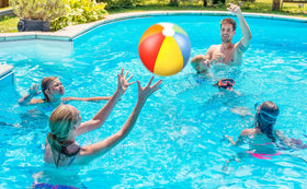 90shine 13.5-inch beach ball with palm design for beach outings