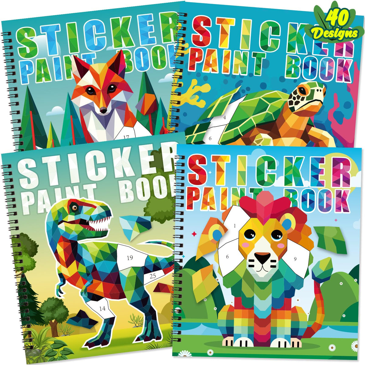 90shine dinosaur sticker book cover highlighting vibrant patterns for creativity