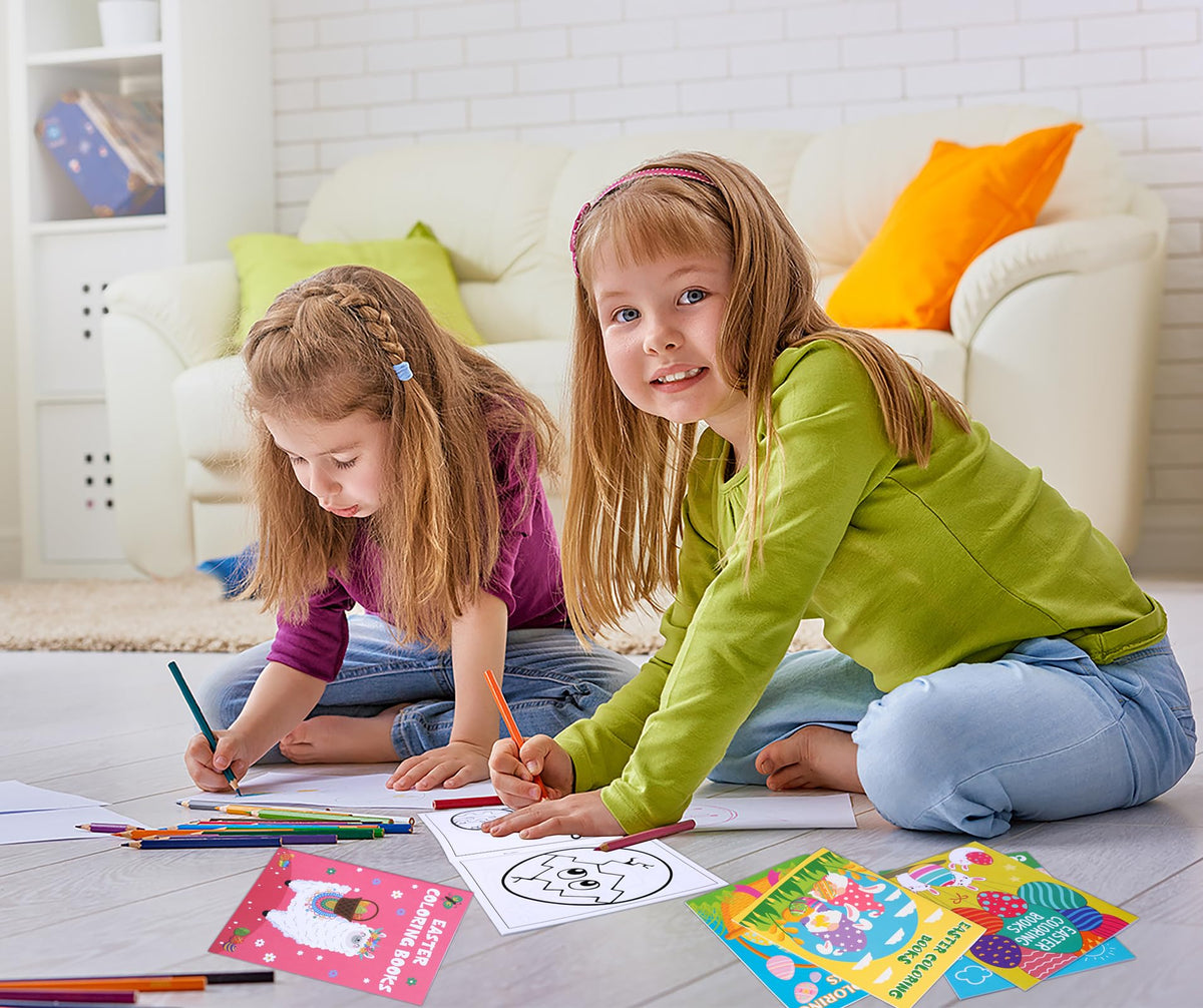 90shine Easter coloring books include pencils and crayons for kids
