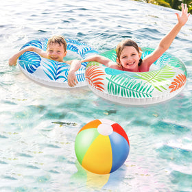 90shine luau ring pool float displaying tropical vibes for beach use