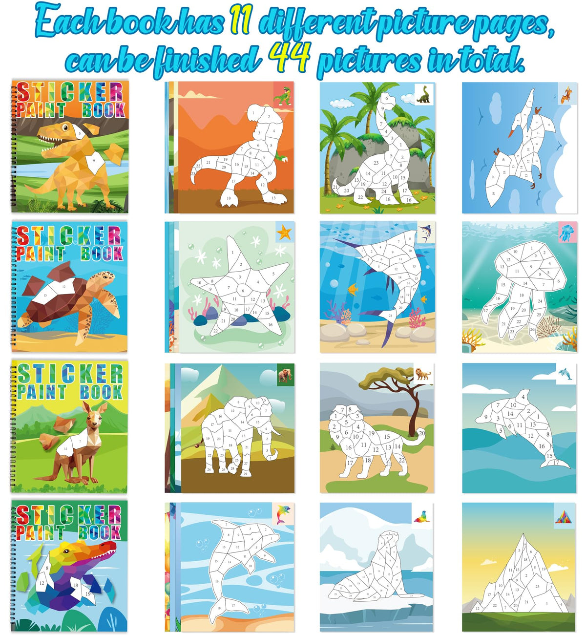 90shine sticker books measure 8.4 by 9.4 inches for comfortable handling and display.