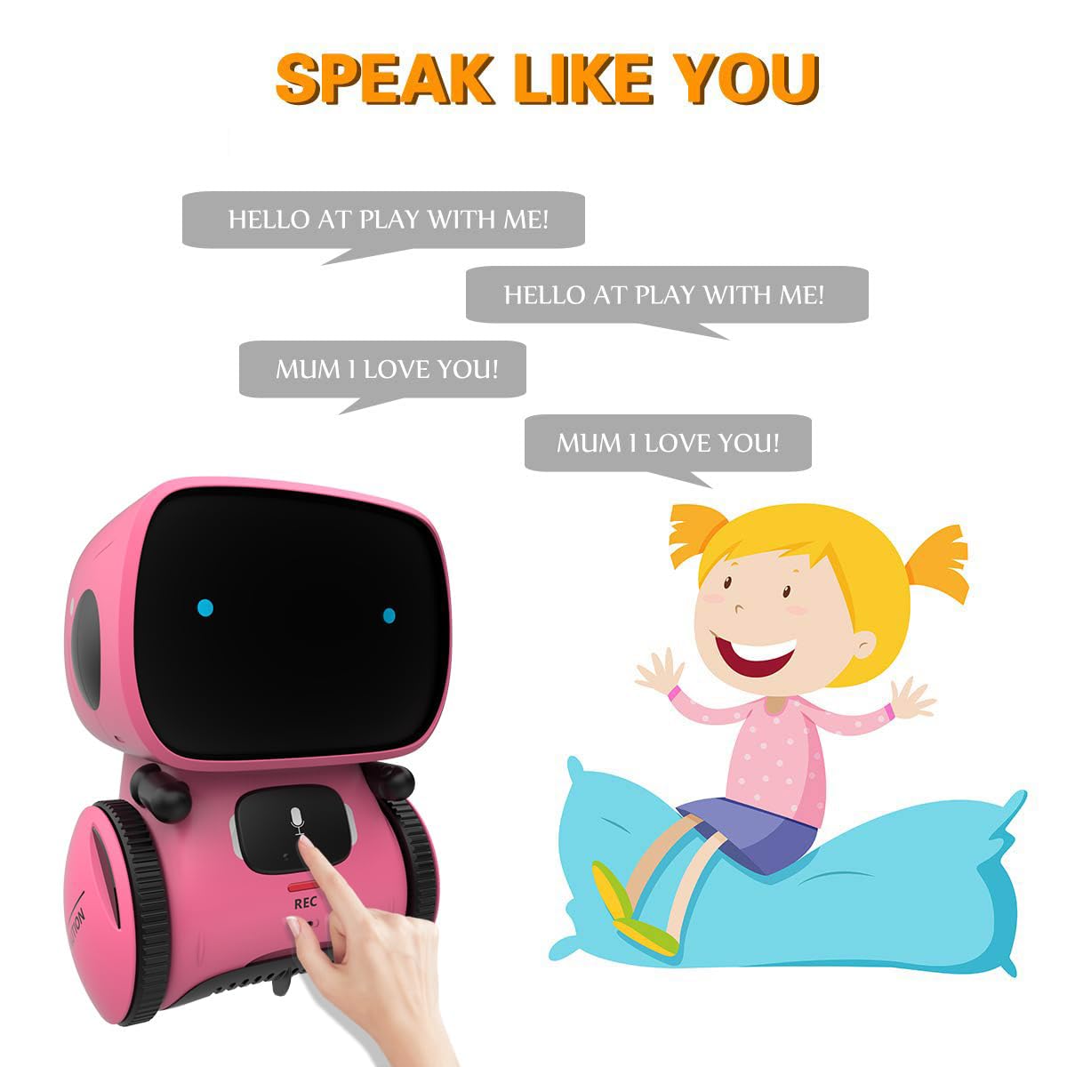 98K robot toy touch-control enables quick, kid-friendly commands for simple interaction