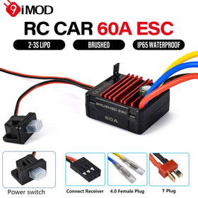 9imod power-witch-wp1060 RC ESC label highlights 2-3S LiPo compatibility and branding.