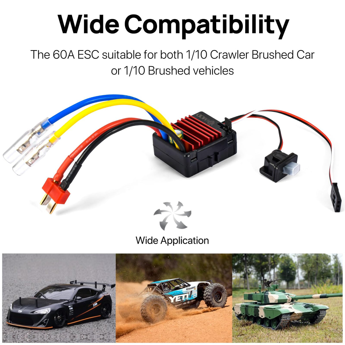9imod RC ESC installation with standard mounting points for easy upgrade.