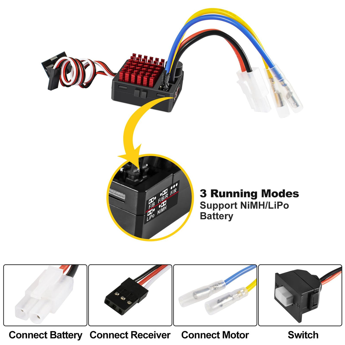 9IMOD WP1060 ESC for 1/10 RC crawlers enables smooth throttle response