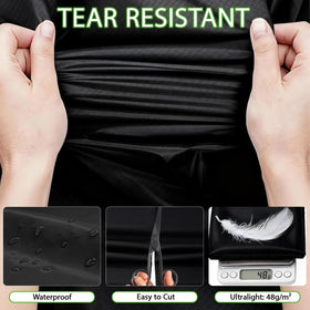 9KM DWLIFE 40D waterproof coating close-up illustrating rain protection for tents and gear.