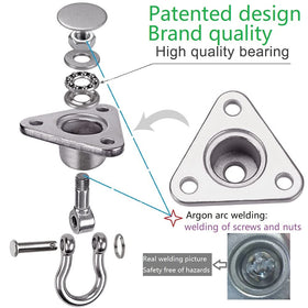 9M heavy-duty swivel hook delivers 180° and 360° rotation