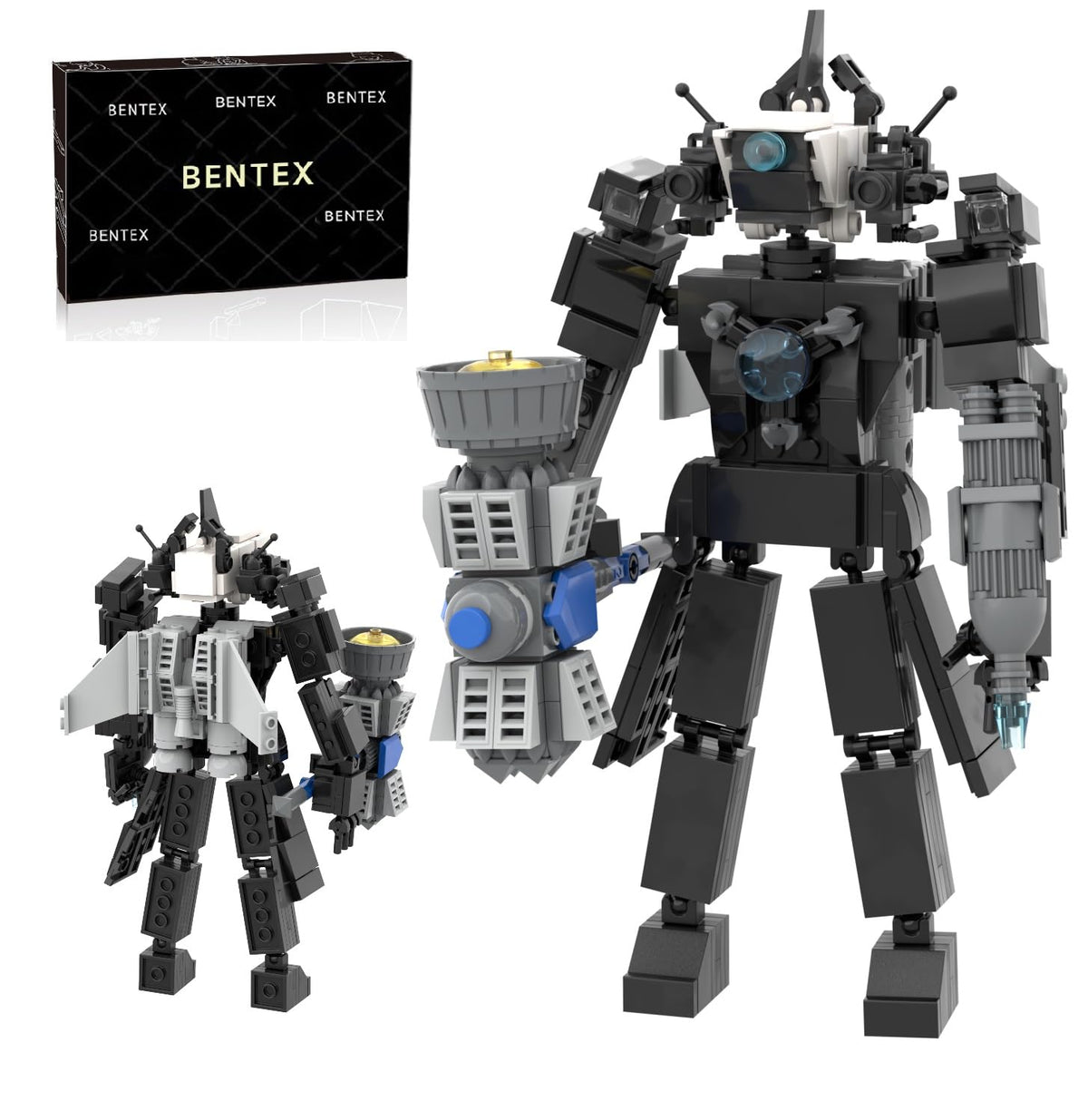 Bentex Titan Cameraman figure assembly showing precise joints for satisfying building sessions.