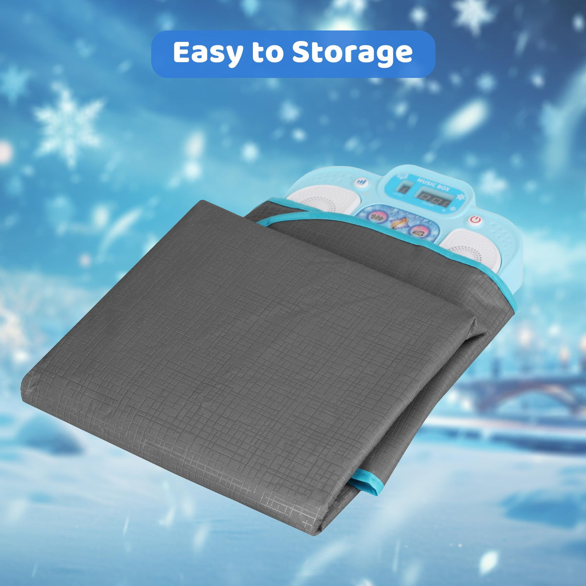 Eterfun blue dance mat with fairytale snowflake design sparks imaginative play.