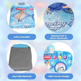 Eterfun blue dance mat with non-slip base and rounded corners for safe jumping.