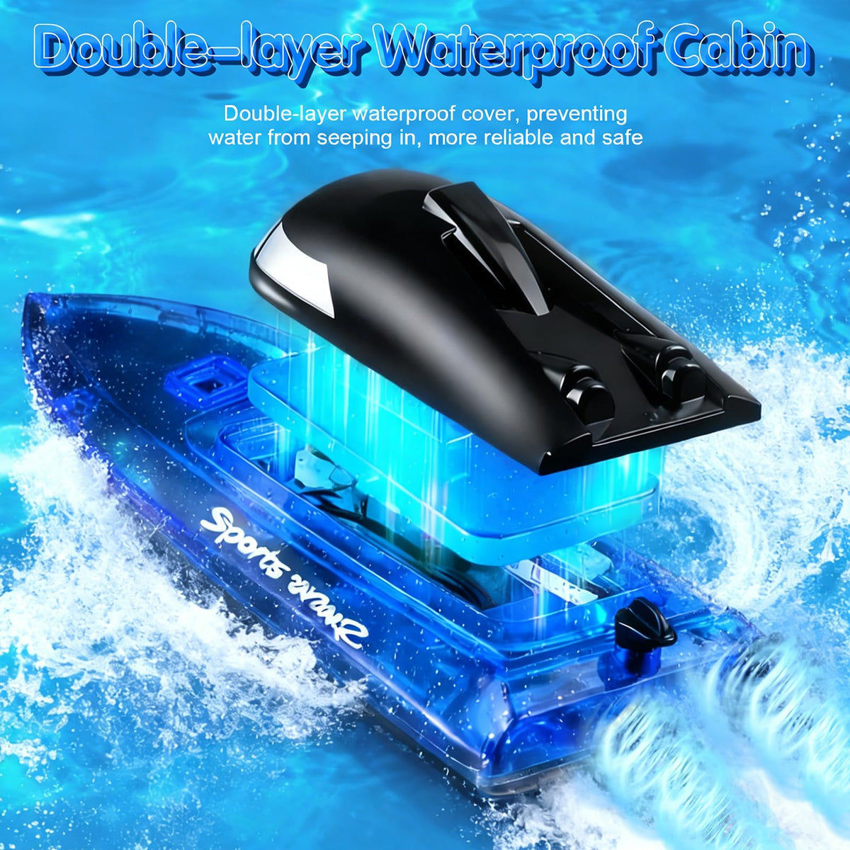Lechonix RC Boat LED lights illuminate night water play
