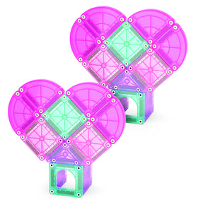 Magna-Tiles microMAGS heart shapes inspire playful design and sharing.