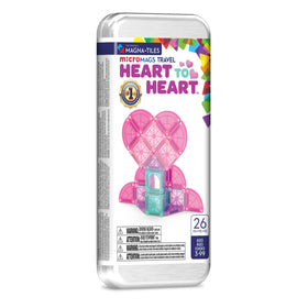 Magna-Tiles microMAGS Heart to Heart Travel Set pink tiles glitter for imaginative play on the go.