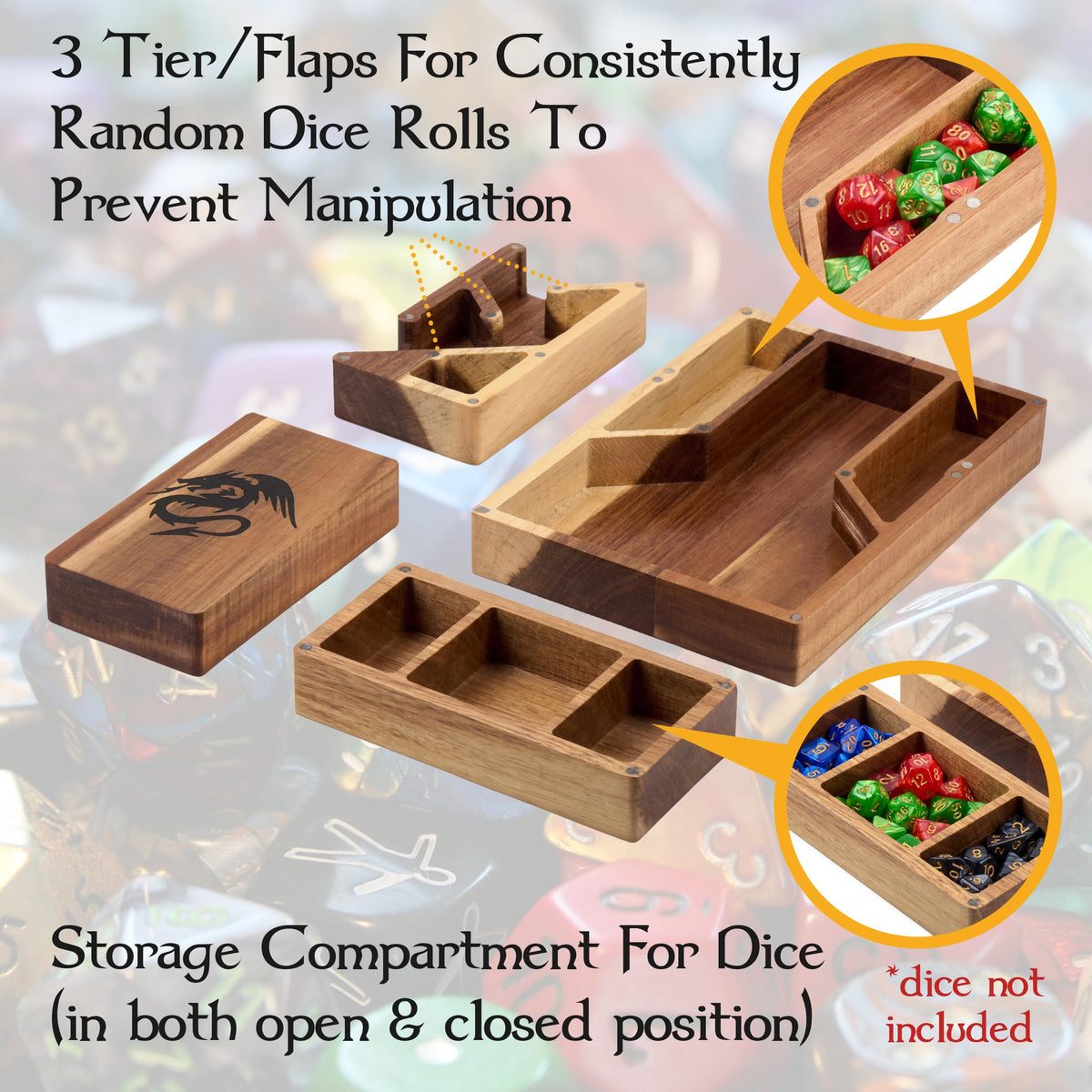 Tapeera acacia wood construction adds elegant detail to game nights.