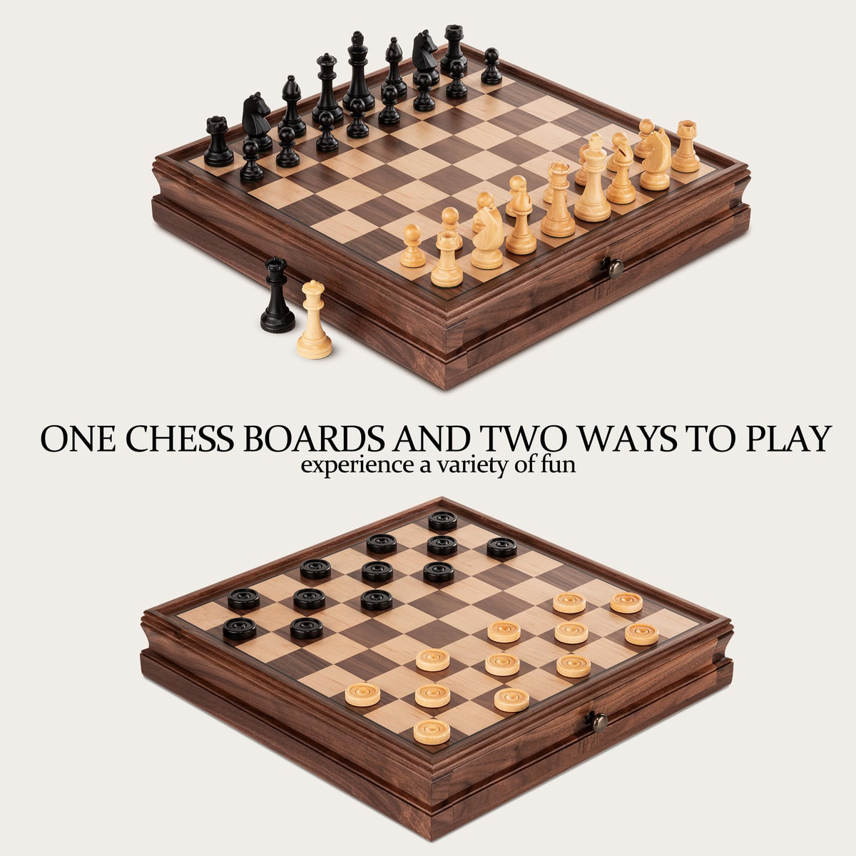 A&A triple-weighted chess pieces provide stable balance during play.