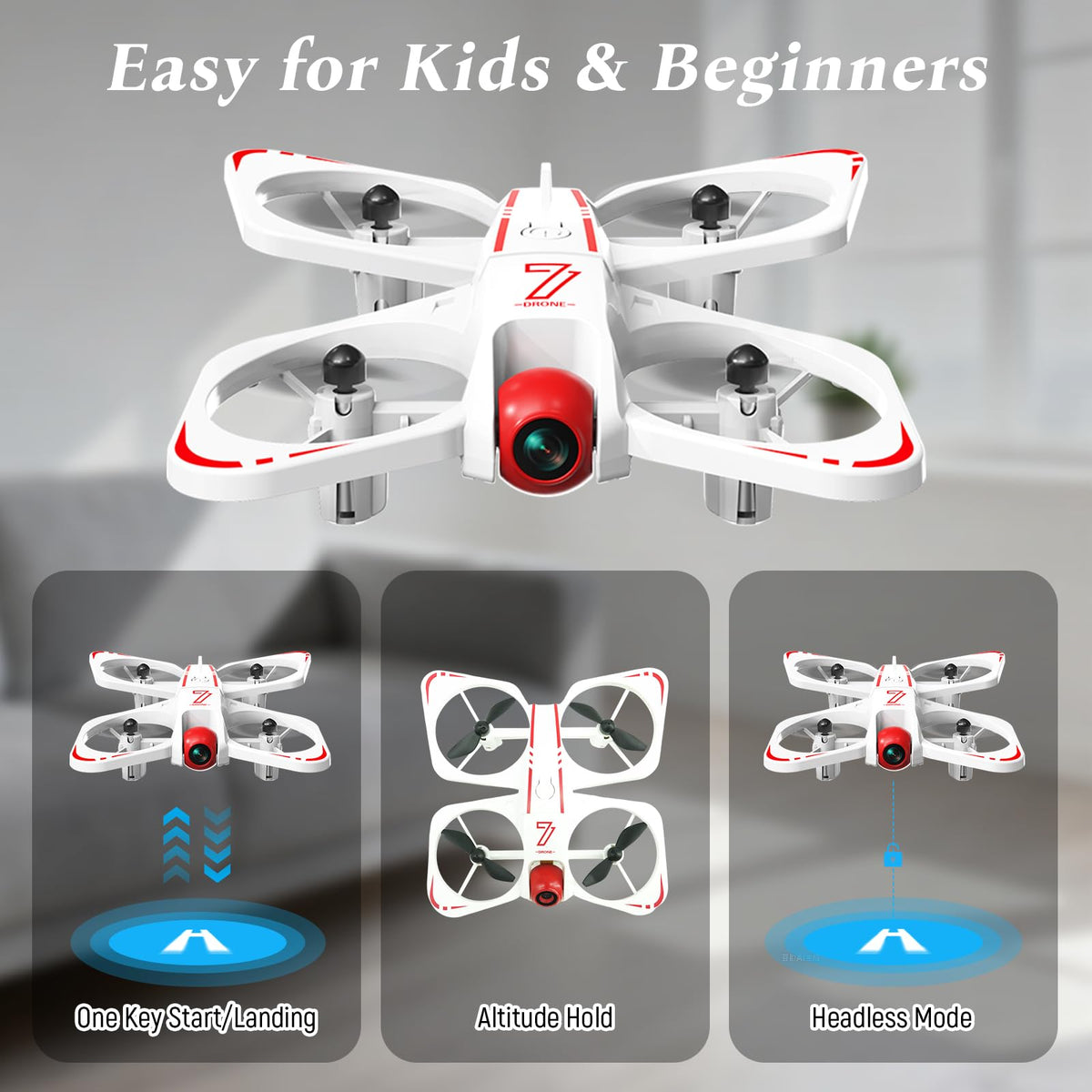 A ALPHA 360 flips showcase exciting tricks for indoor or outdoor flights.