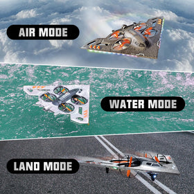A Alpha 3-in-1 RC Plane landing mode side view with stable guidance.