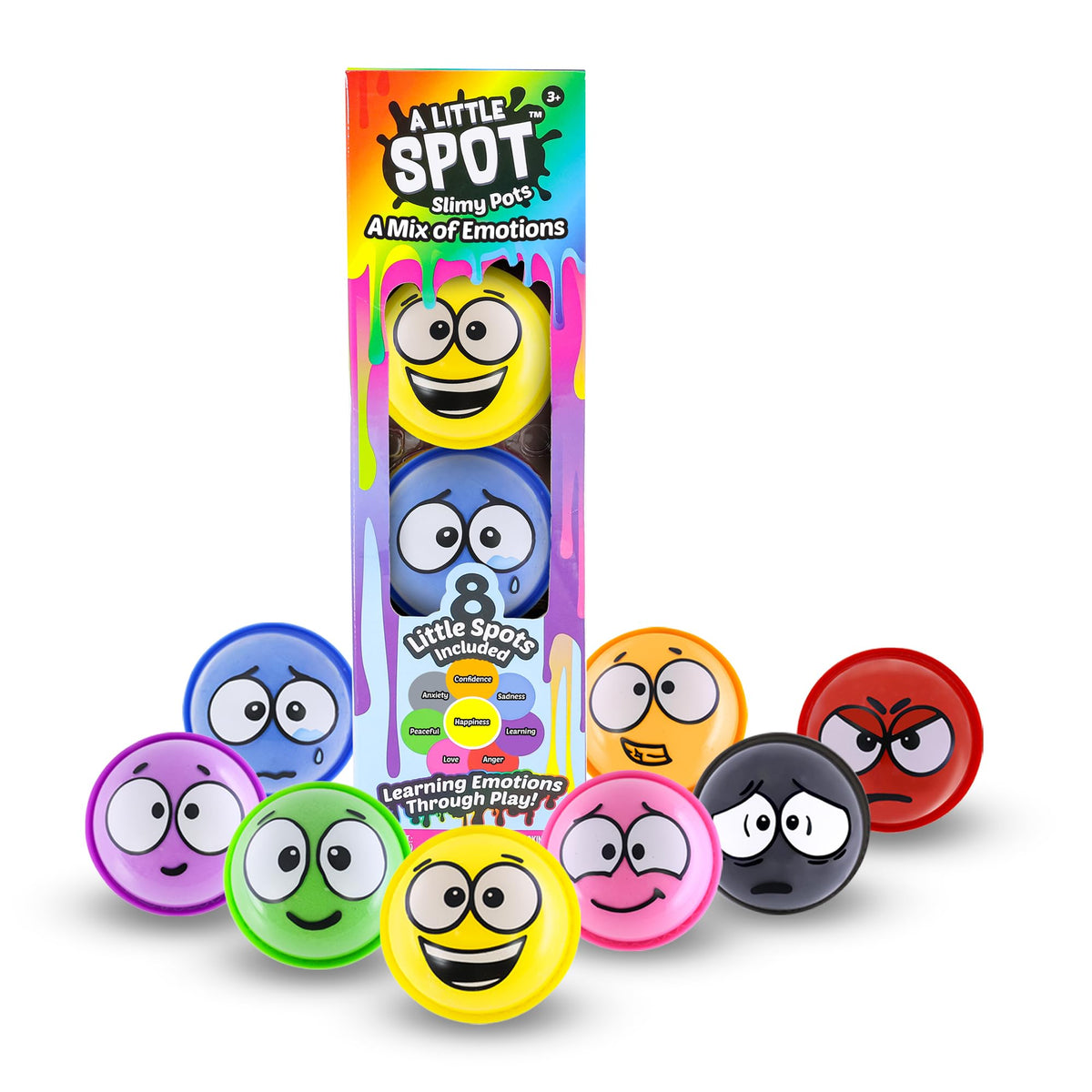 Eight-texture Slimy Pots from A Little Spot for calm, hands-on sensory exploration.