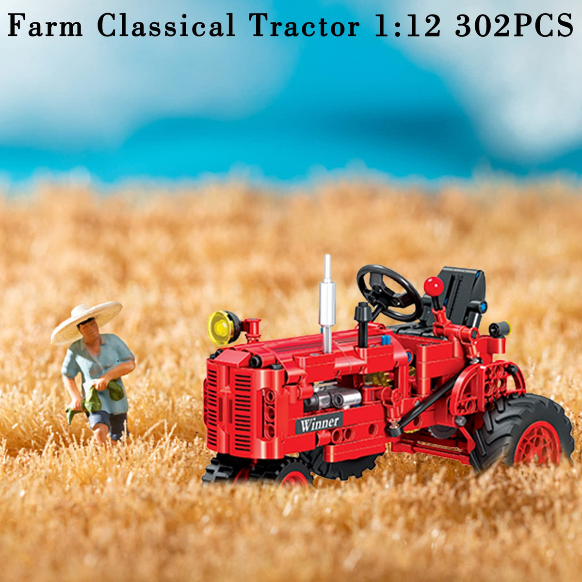 A XINAO TOYS 302-piece set close-up shows detailed pieces for creative exploration.