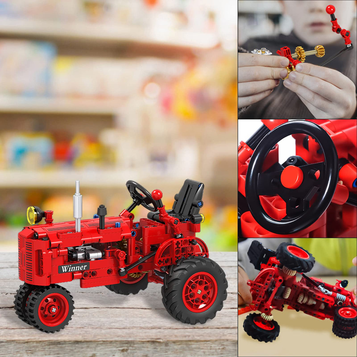 A XINAO TOYS Classic tractor-building in action demonstrates hands-on learning.