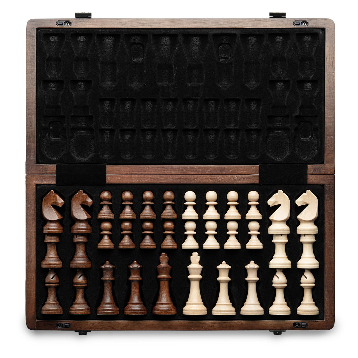 A&amp;A 15-inch magnetic wooden chess board for stable play anywhere