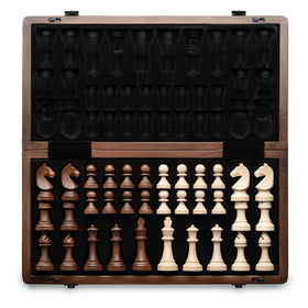 A&amp;A 15-inch magnetic wooden chess board for stable play anywhere