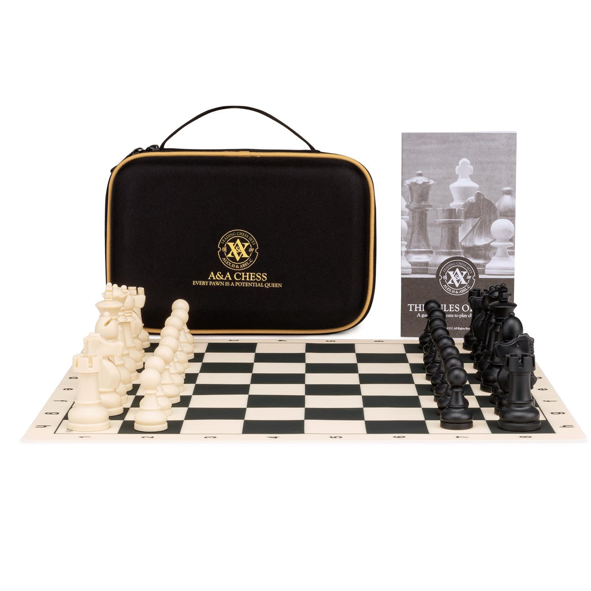 A&amp;A weighted Staunton pieces 3.25-inch king for stable, precise moves