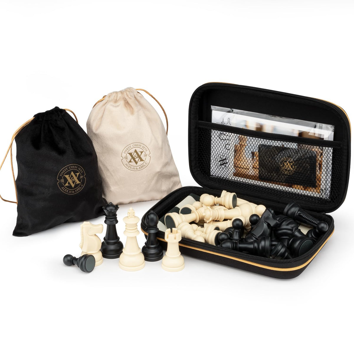 A&amp;A zippered travel bag keeps pieces organized and protected