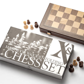 A&amp;A folded portable chess board for travel and compact storage