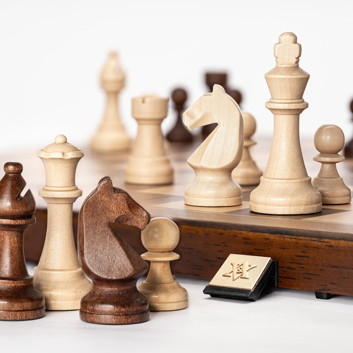 A&amp;A handmade wooden chess pieces with magnets support smooth movement