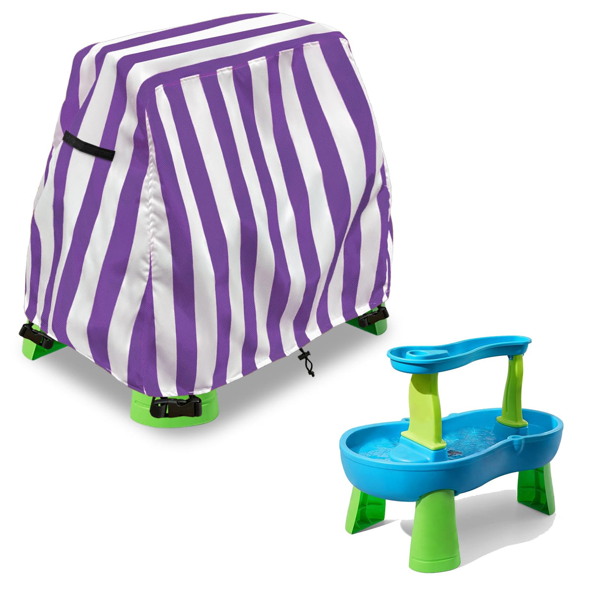 Aacabo Kids Water Table Cover protects backyard play from rain and debris.