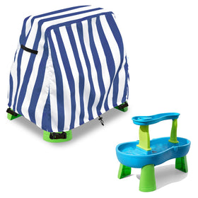Aacabo water table cover, front view, protects play area from rain and debris