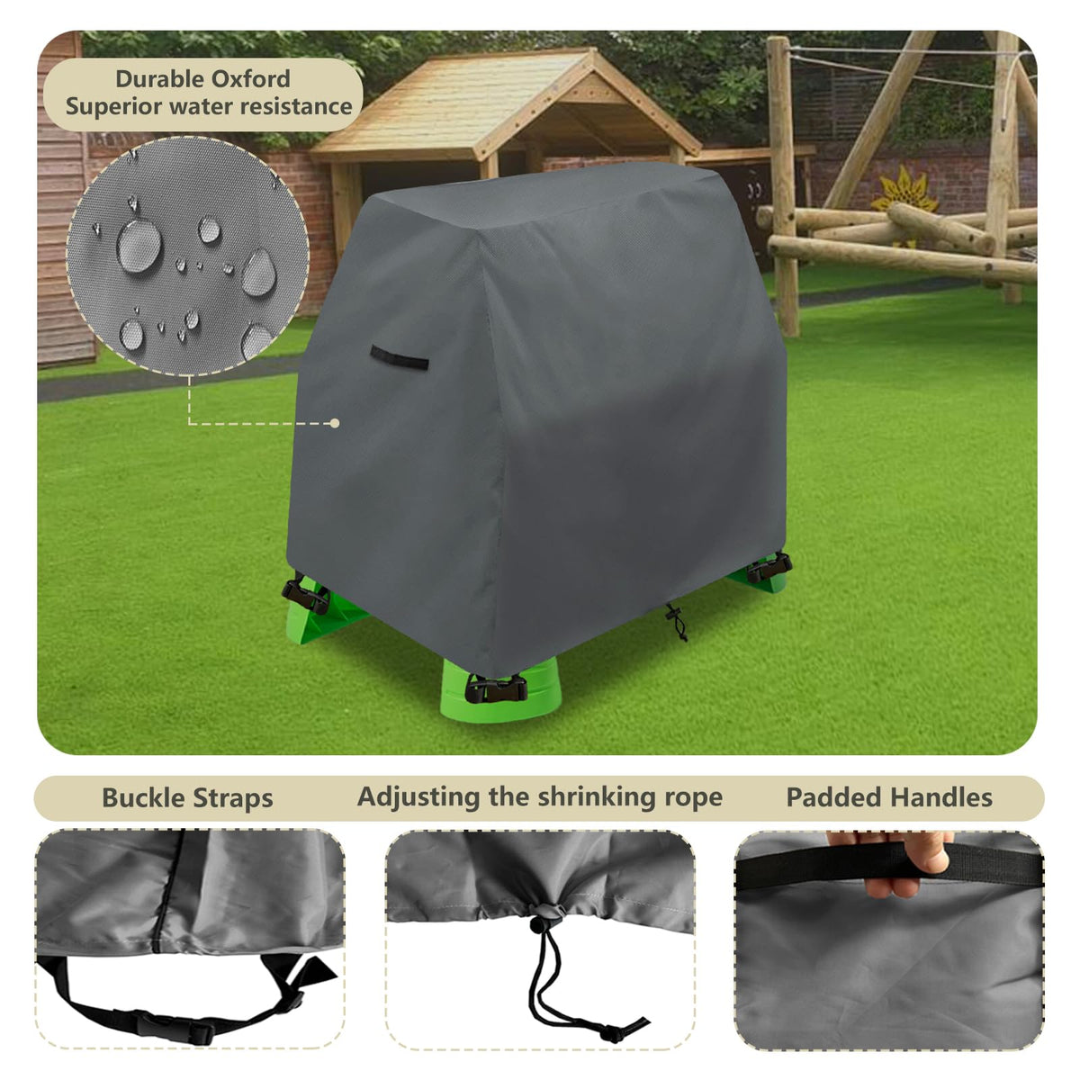 Aacabo durable 420D oxford water table cover in use outdoors